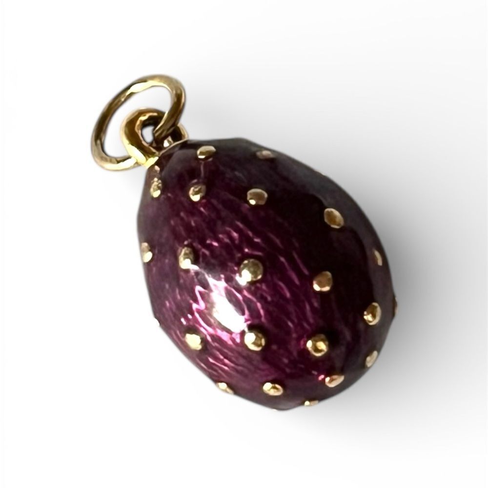 Joan Rivers Purple Eggplant Enamel Faberge Egg Charm